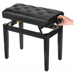 Scaun pentru pian Flame KB-32BL (Black) Thumb