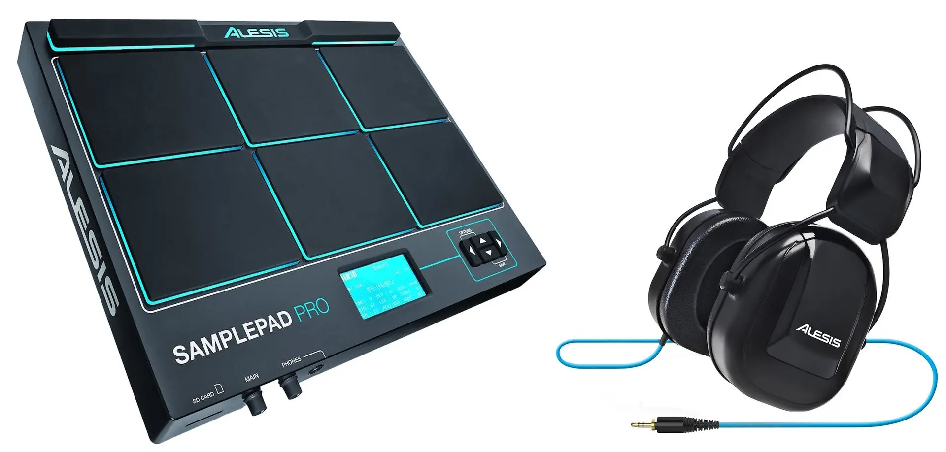 Controler de percutie + casti Alesis Samplepad Pro + DRP100 (Black)