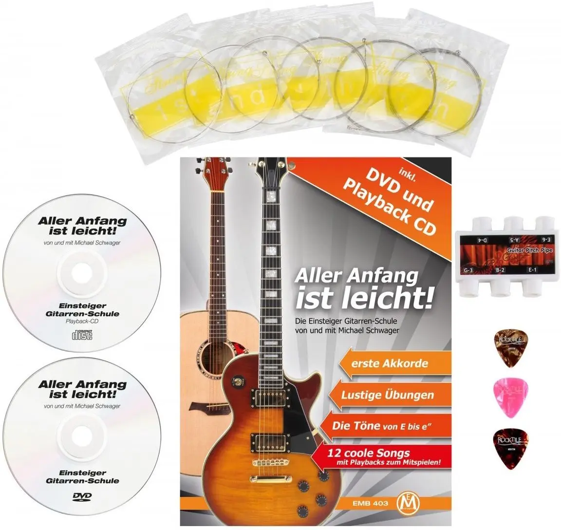 Set chitara Classic Cantabile WS-10-CE (White/Black)