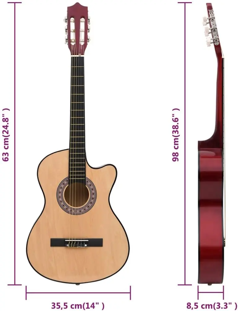 Set chitara VidaXL 70131 (Natural)