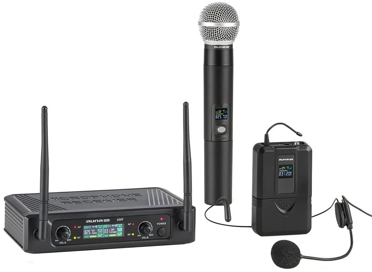 Sistem radio Auna Pro UHF200F-HB (Black)