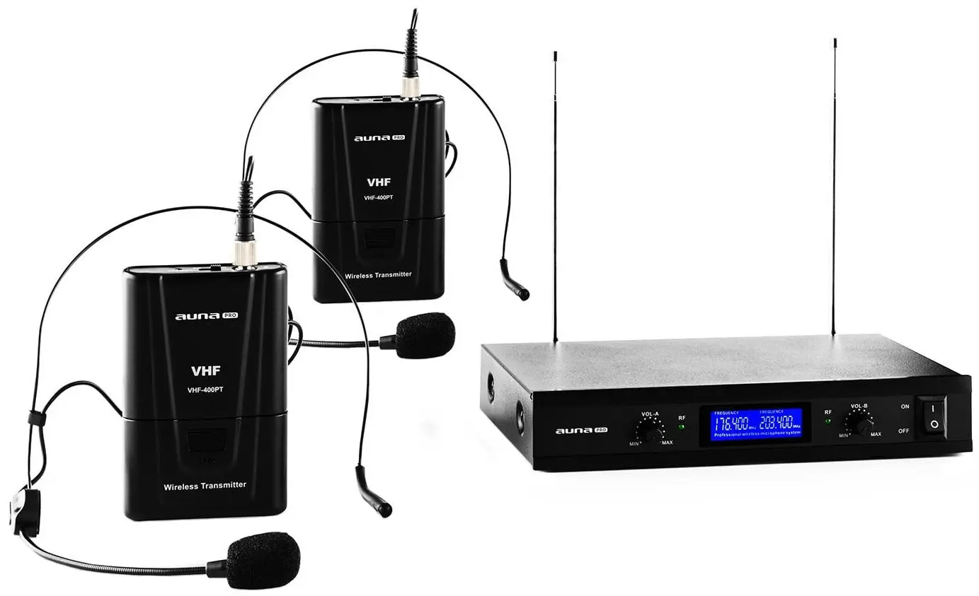 Sistem radio Auna Pro VHF-400 Duo2 (Black)