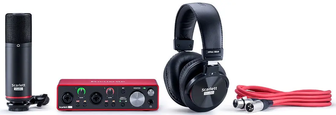 Set de inregistrare audio Focusrite Scarlett 2i2 Studio (Red/Black)