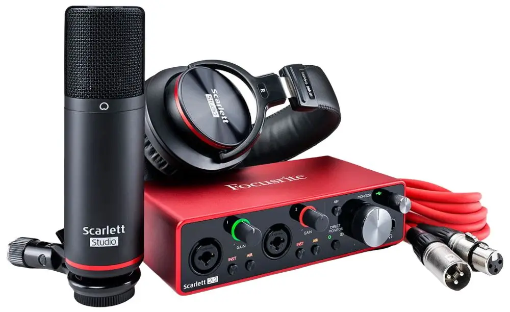 Set de inregistrare audio Focusrite Scarlett 2i2 Studio (Red/Black)