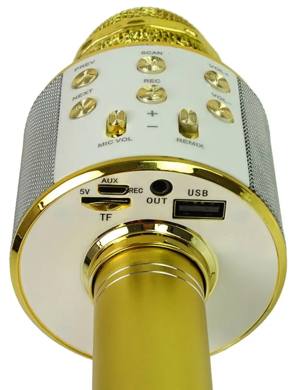 Microfon karaoke LeanToys WS-858 (Golden)