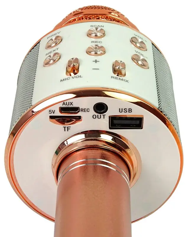 Microfon karaoke LeanToys WS-858 (Rose Gold)