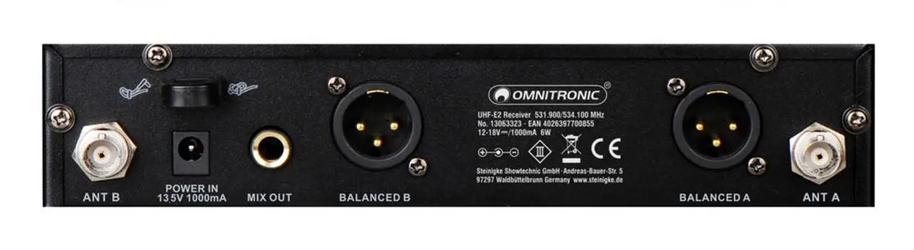 Sistem radio Omnitronic UHF-E2-3 (Black)