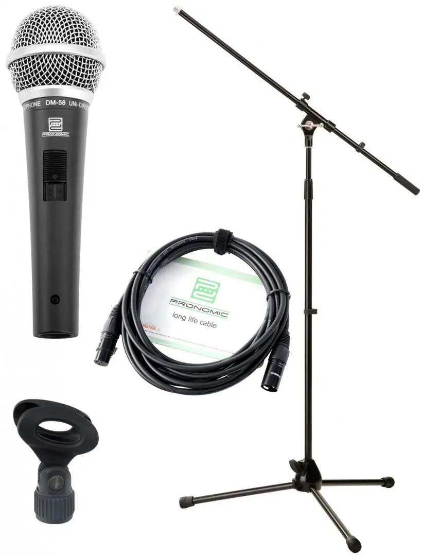 Set microfon cu stativ Pronomic DM-58 (Black)