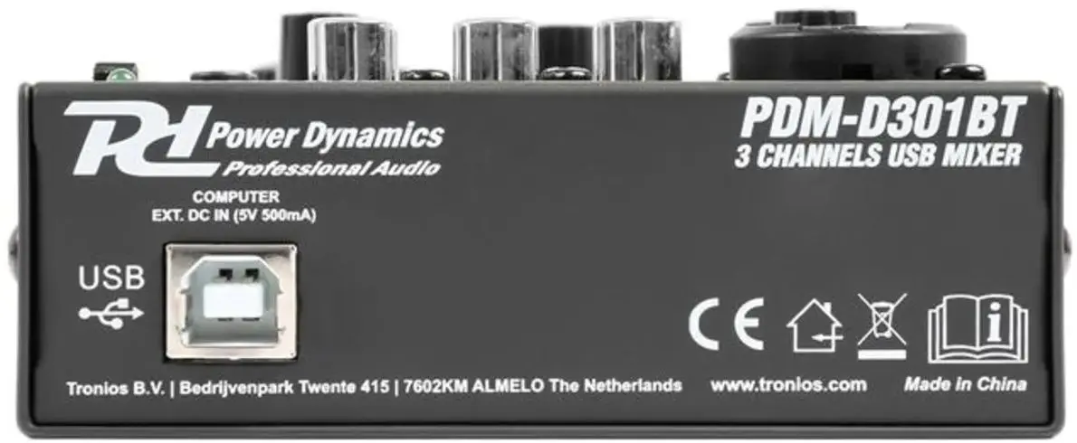 Mixer de DJ Power Dynamics PDM-D301BT (Black)