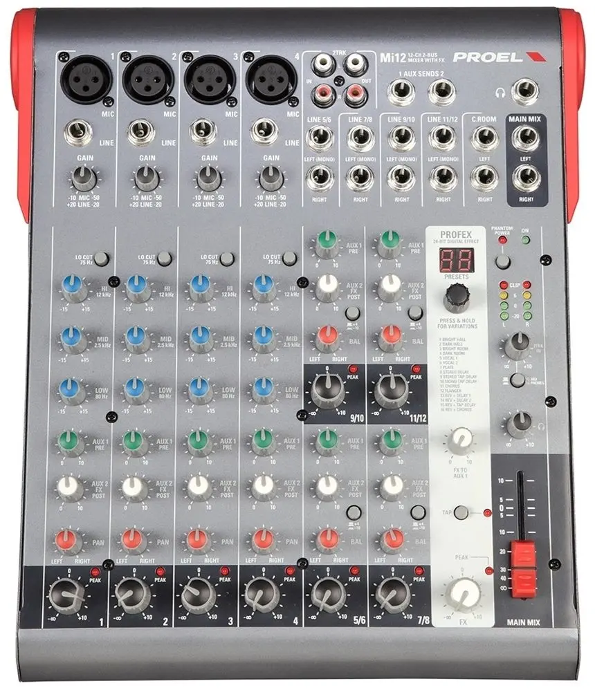 Mixer Proel MI12 (Grey/Red)