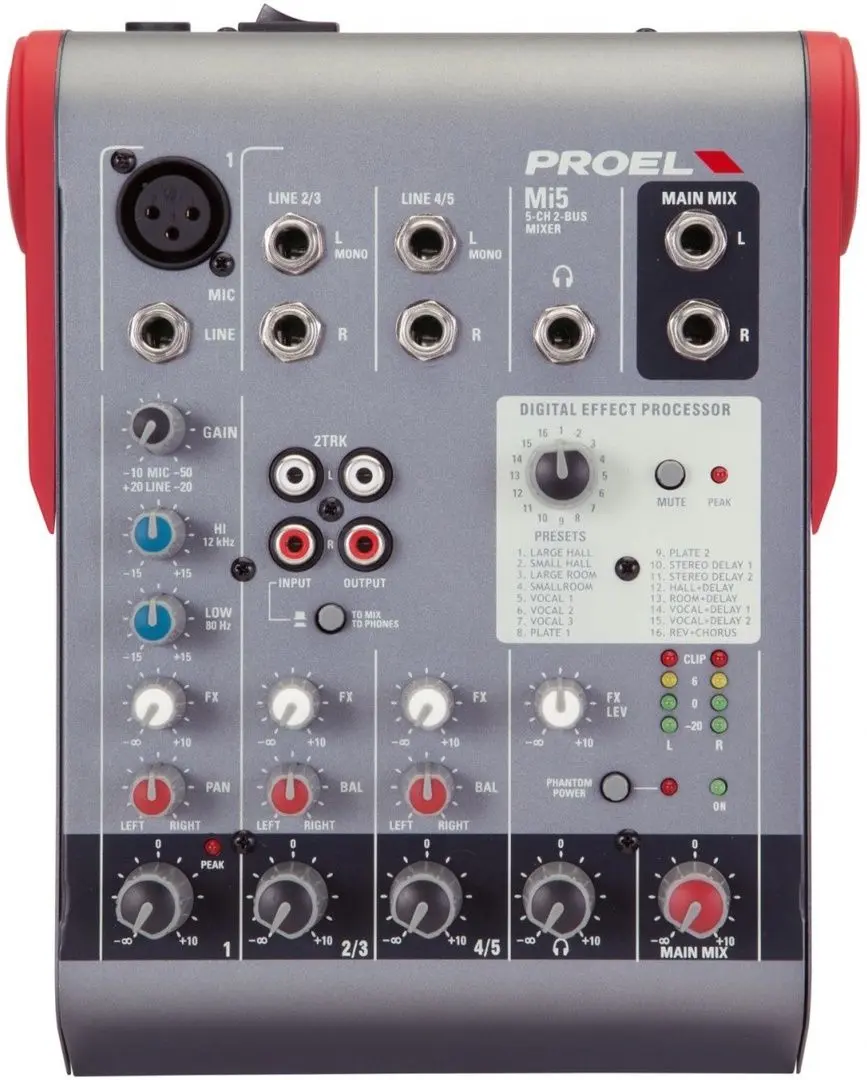 Микшер Proel MI5 (Grey/Red)