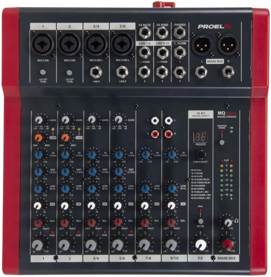 Mixer Proel MQ10FX (Black/Red)