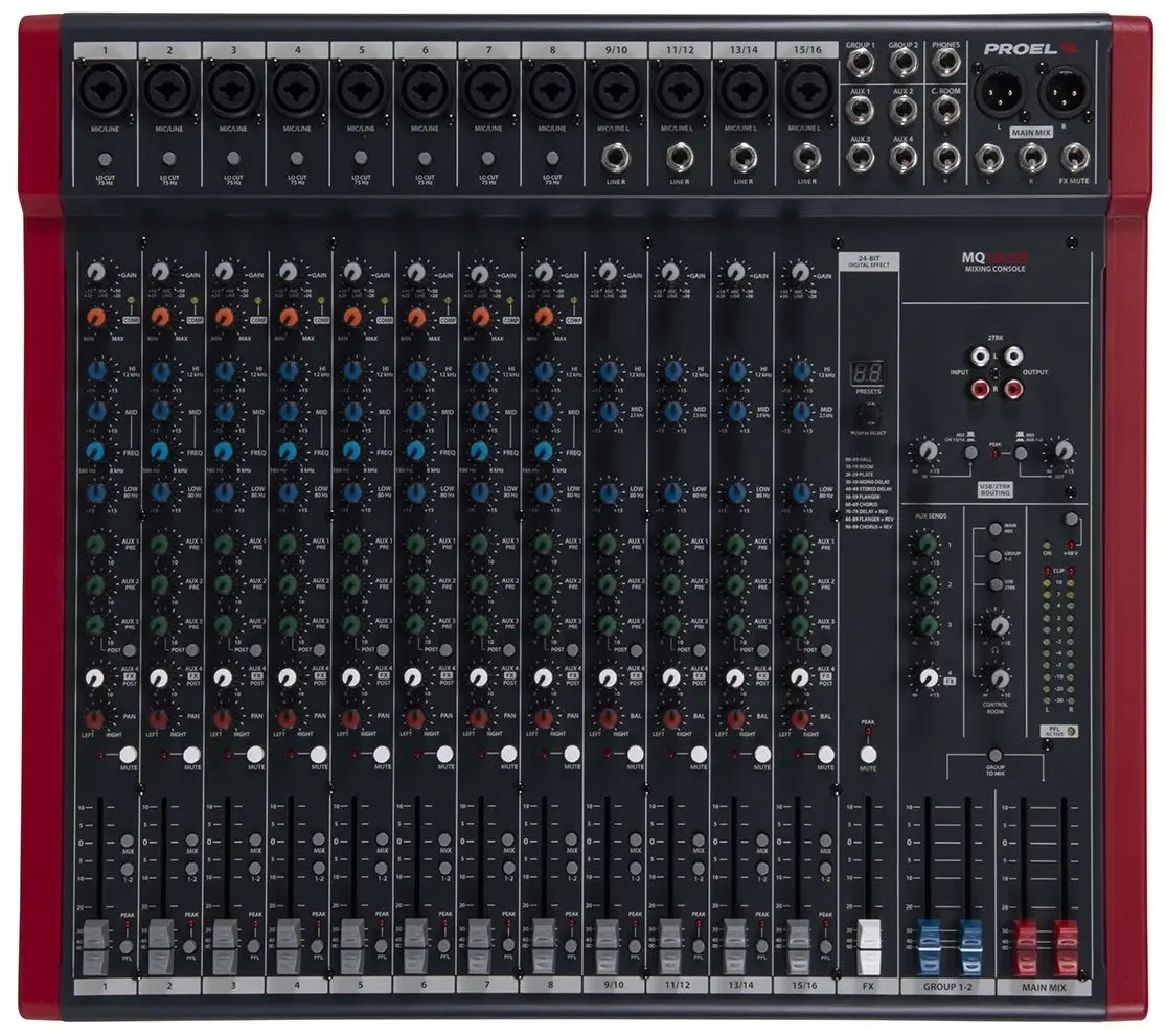 Mixer Proel MQ16USB (Grey/Red)