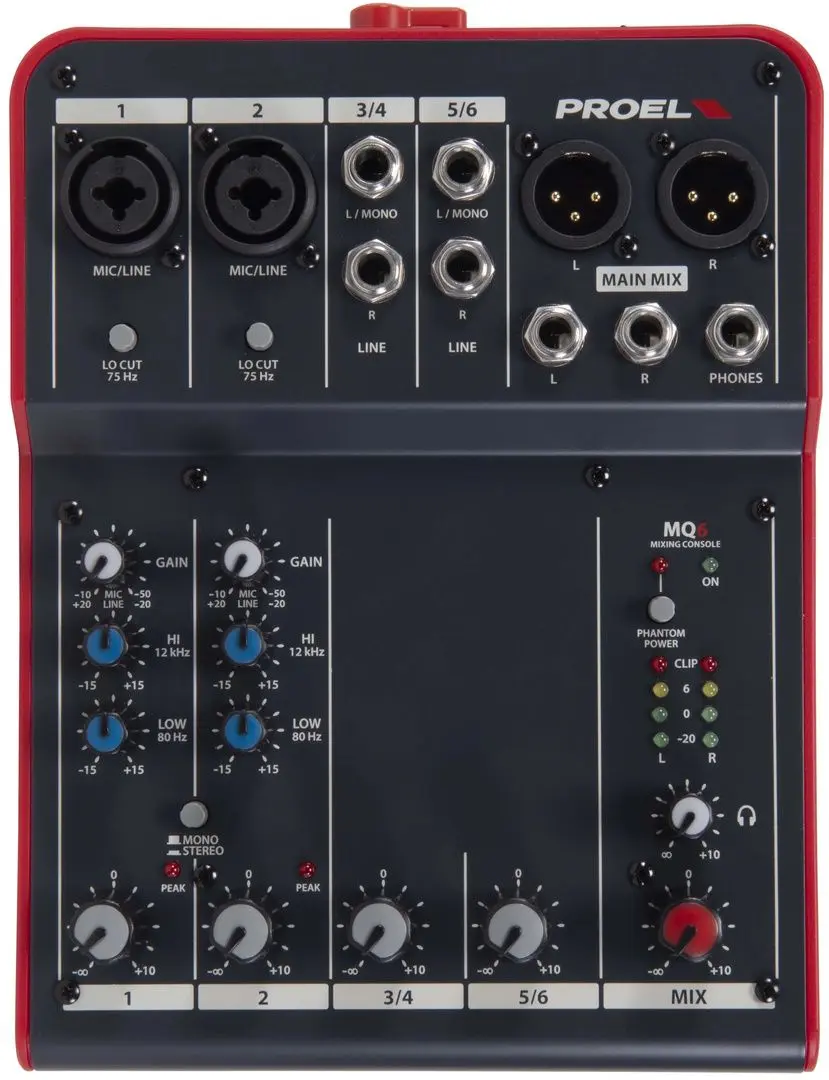 Микшер Proel MQ6 (Black/Red)