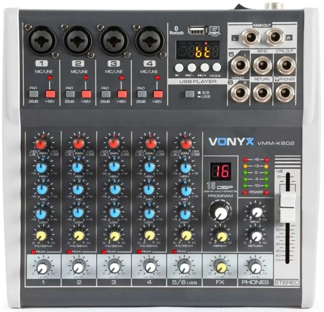 Mixer Vonyx VMM-K602 (Black/White)