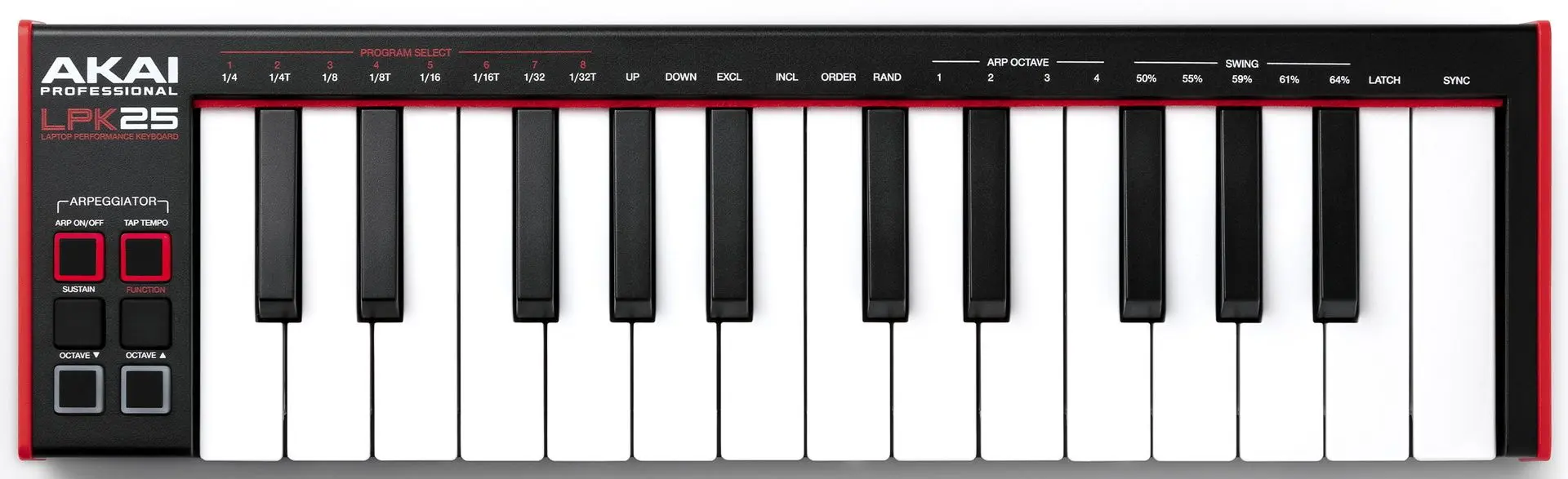 MIDI-claviatura Akai Professional LPK25 MKII (Black/Red)