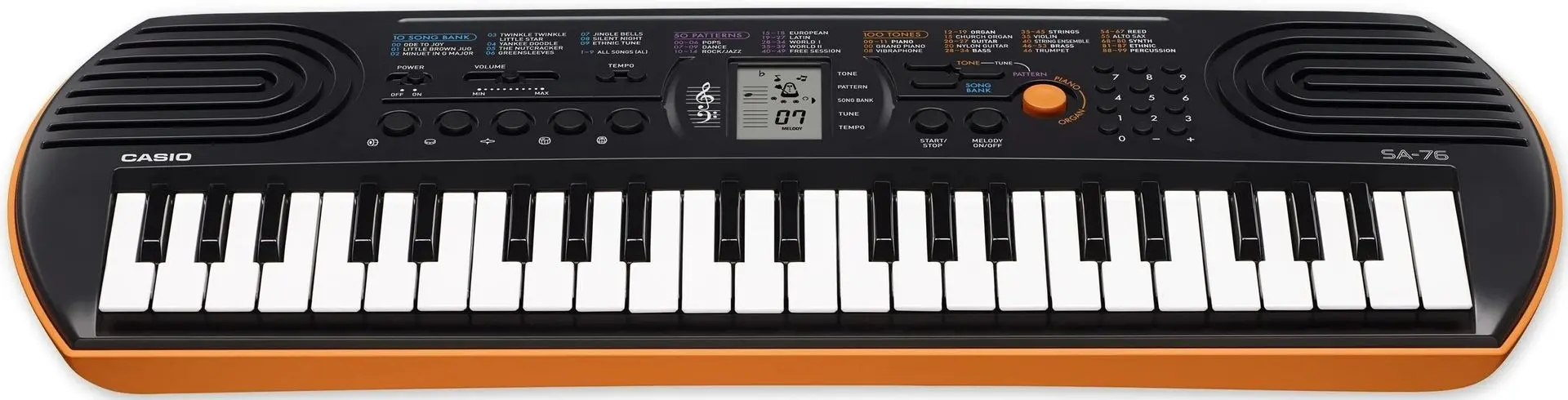 Sintetizator mini Casio Mini SA-76 (Black/Orange)