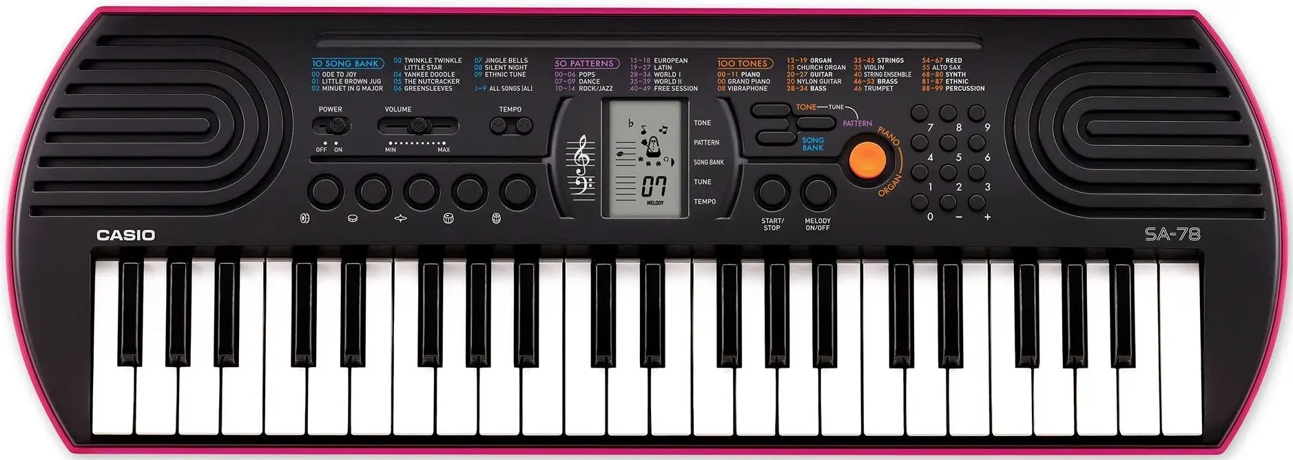 Sintetizator mini Casio Mini SA-78 (Black/Pink)