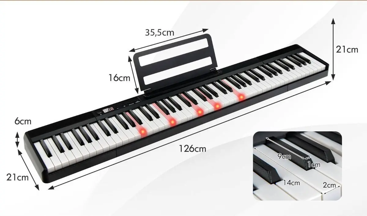 Цифровое пианино Costway MU10083DE-DK (White/Black) - 3