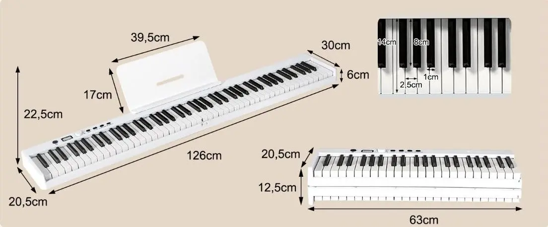Pian digital Costway MU10090DE-WH (White)