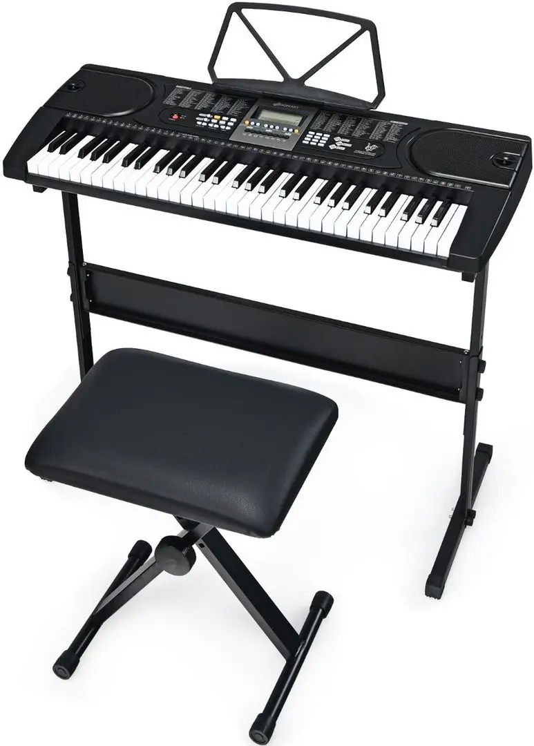 Set sintetizator + scaun + microfon + casti Costway MU70008DE (Black) - 2