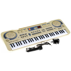 Sintetizator cu microfon pentru copii Ramiz MQ-811USB (Beige)
