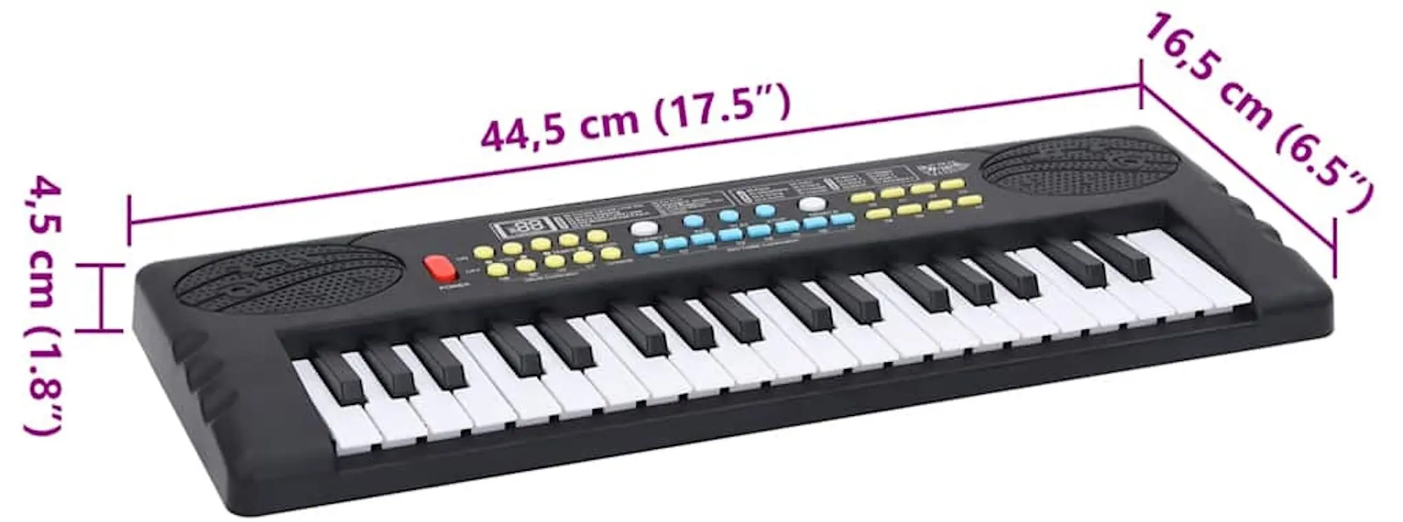 Детский синтезатор с микрофоном VidaXL 4103506 (Black)