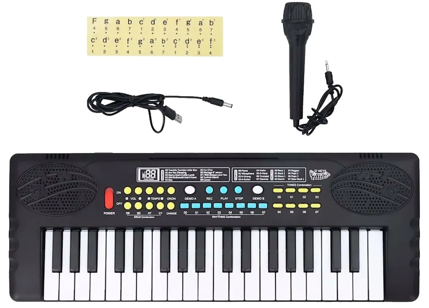 Детский синтезатор с микрофоном VidaXL 4103506 (Black)