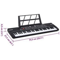 Sintetizator cu microfon pentru copii VidaXL 4103507 (Black) Thumb