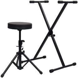 Set suport + taburet pentru instrumnte cu clape VidaXL 70095 (Black) Thumb