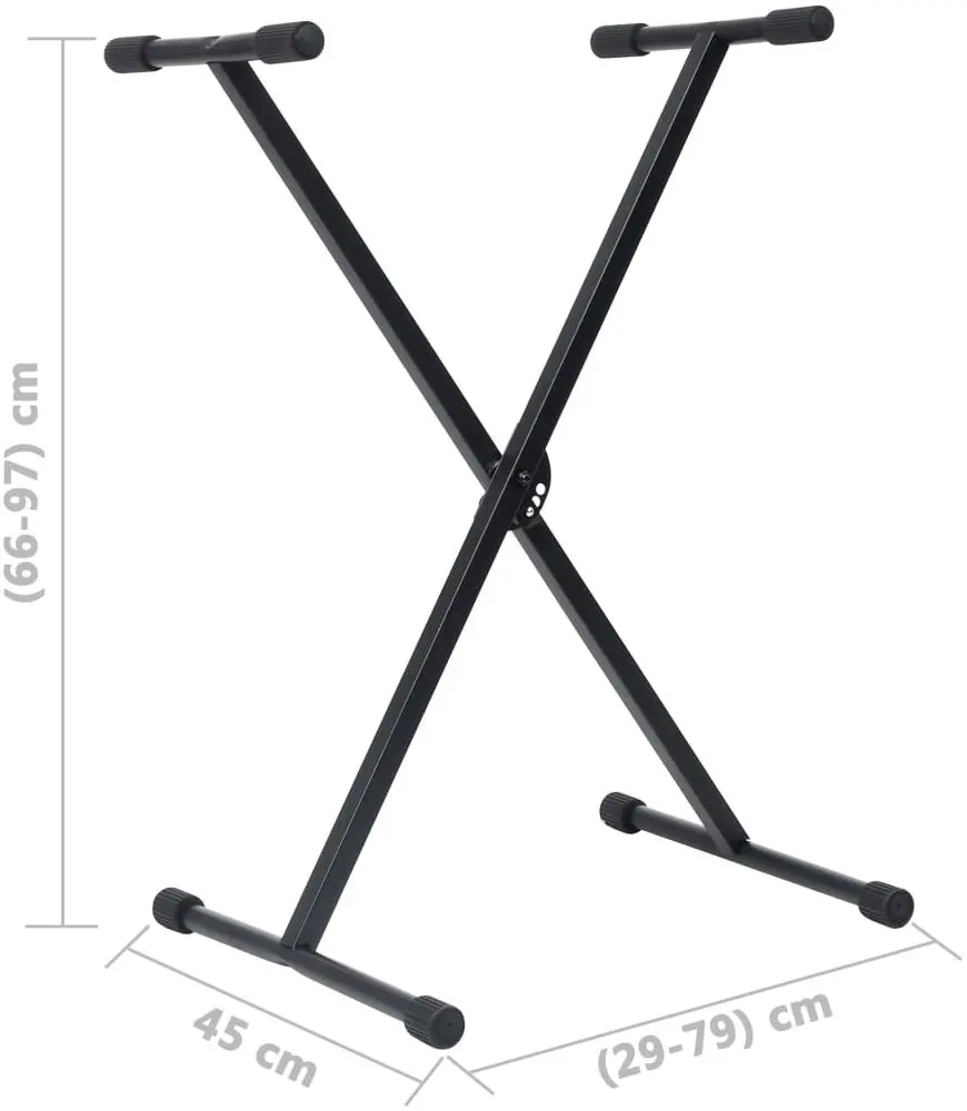 Set suport + taburet pentru instrumnte cu clape VidaXL 70095 (Black)