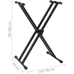 Set suport + taburet pentru instrumente cu clape VidaXL 70096 (Black) Thumb