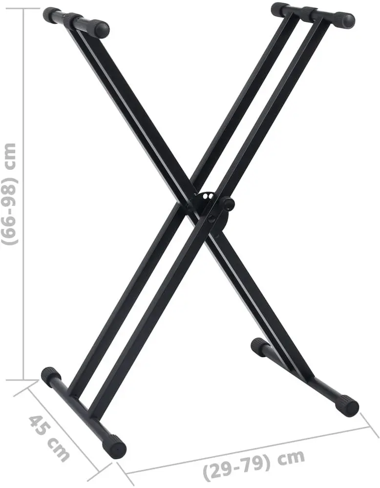 Set suport + taburet pentru instrumente cu clape VidaXL 70096 (Black)