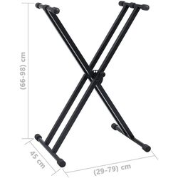 Set suport + taburet pentru instrumente cu clape VidaXL 70097 (Black) Thumb