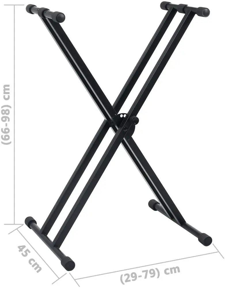 Set suport + taburet pentru instrumente cu clape VidaXL 70097 (Black)