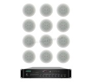 Set amplificator + sistem acustic DSPPA MP212U + 12xDSP802 (Black/White)