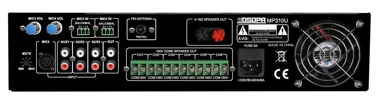 Set amplificator si receiver cu boxe DSPPA MP310U+DSP5020+Bond3 (Black/White) - 6