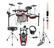 Set de tobe electronice Alesis Strike Pro Special Edition Bundle (Black/Red)