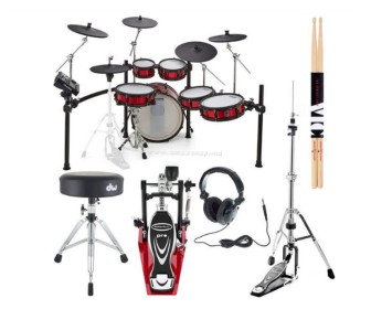 Set de tobe electronice Alesis Strike Pro Special Edition Bundle (Black/Red)