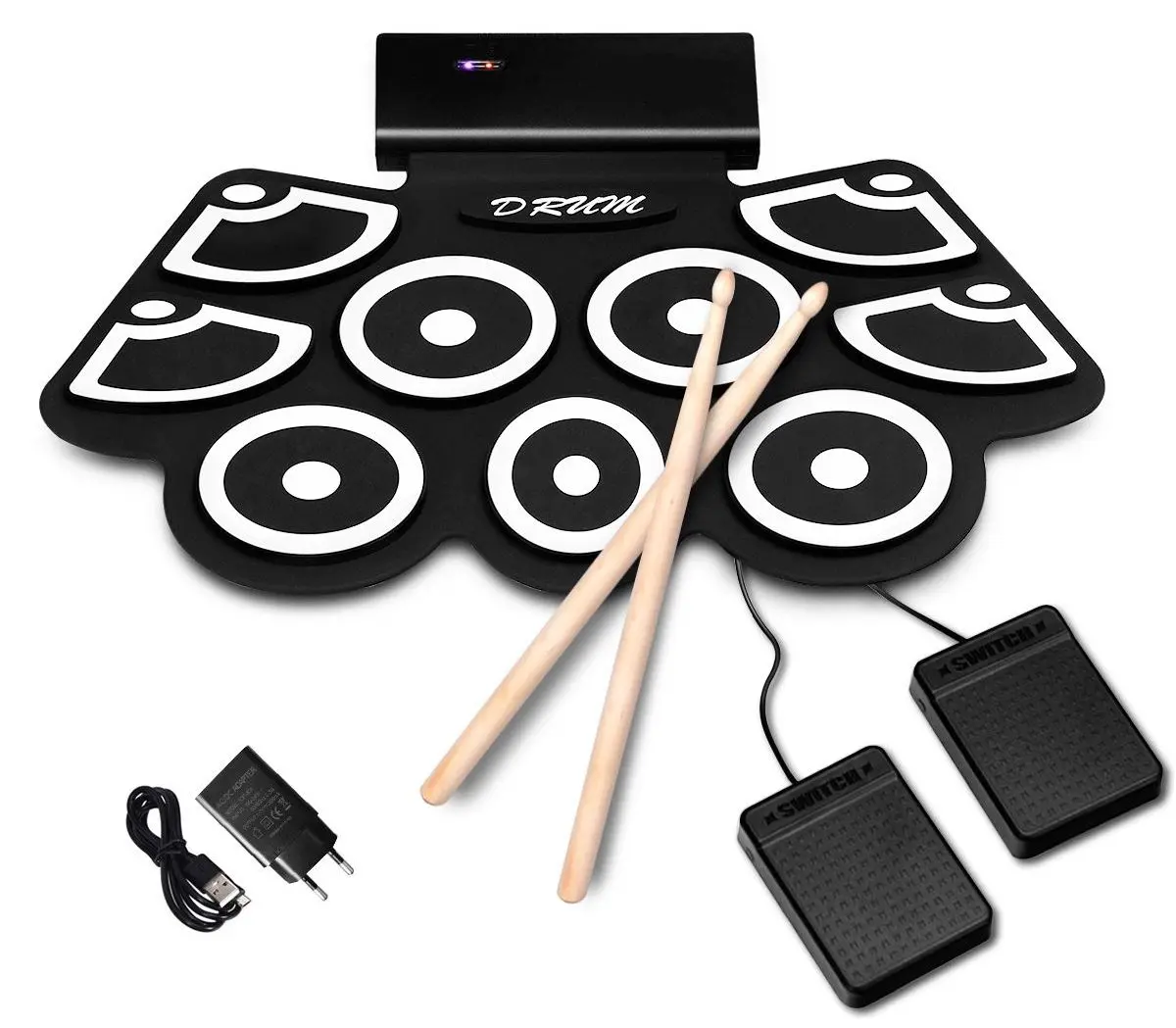 Set de tobe electronice portabil Costway TY576047DE (Black)