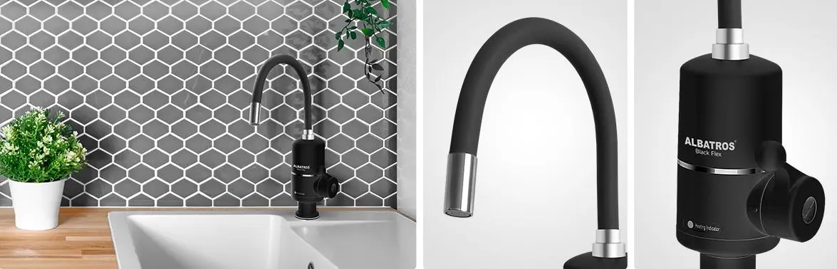 Robinet-incalzitor de apa Albatros Black Flex (Black)