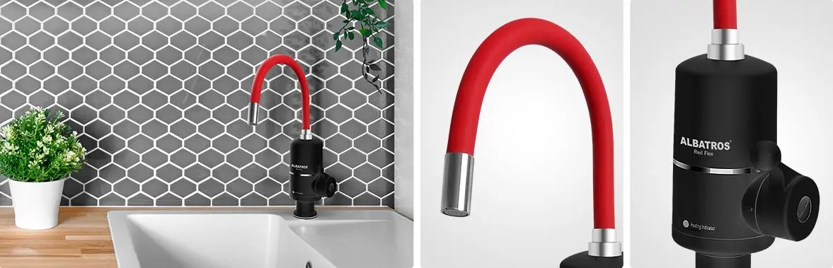 Robinet-incalzitor de apa Albatros Red Flex (Black/Red)