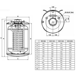 Rezervor de incalzire indirecta Ariston BCH CD1 120 ARI EU (White) Thumb