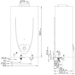 Incalzitor instantaneu de apa pe gaz Ariston Fast Evo X Display ONT 11 LPG EU (White) Thumb