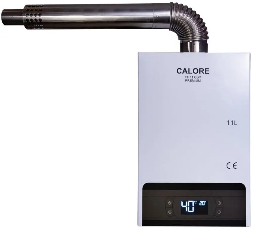 Газовый проточный водонагреватель Calore FCSC11 Premium (White/Black) - 2