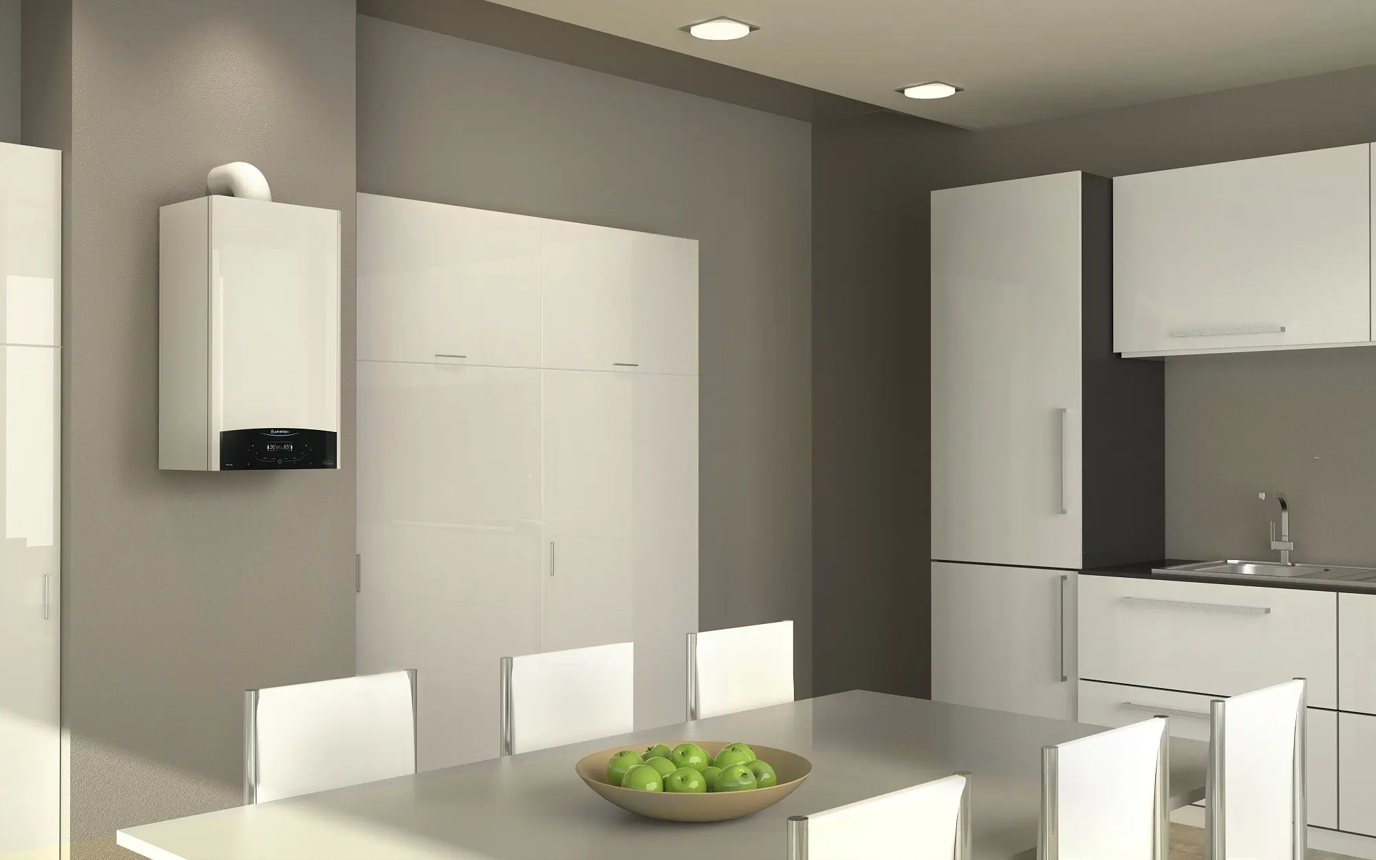 Cazan pe gaz Ariston Genus One + System 30 (White)