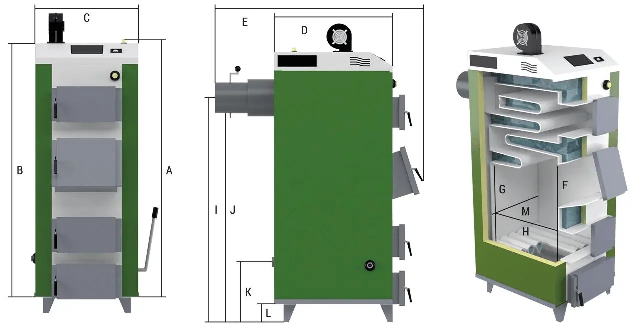 Твердотопливный котел DrewMet MJ-1NM 20 kW 1.7 - 2