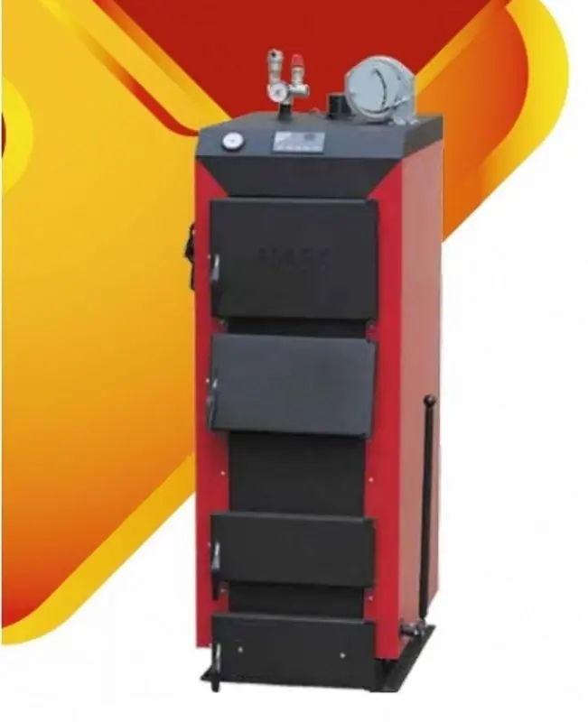 Cazan pe combustibil solid Mayak Eco Manual KTP-25 (Black/Red)