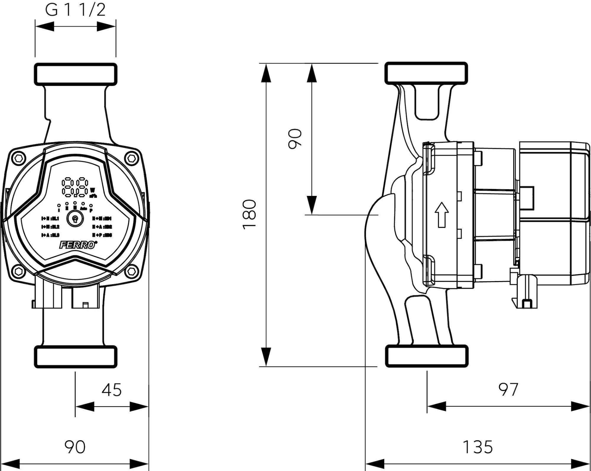 Pompa de circulatie Ferro GPA III 25-6-180 - 4
