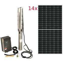 Pompa submersibila cu panou solar Progarden Aqua Solar 4053 + 14 x SP460M-72H